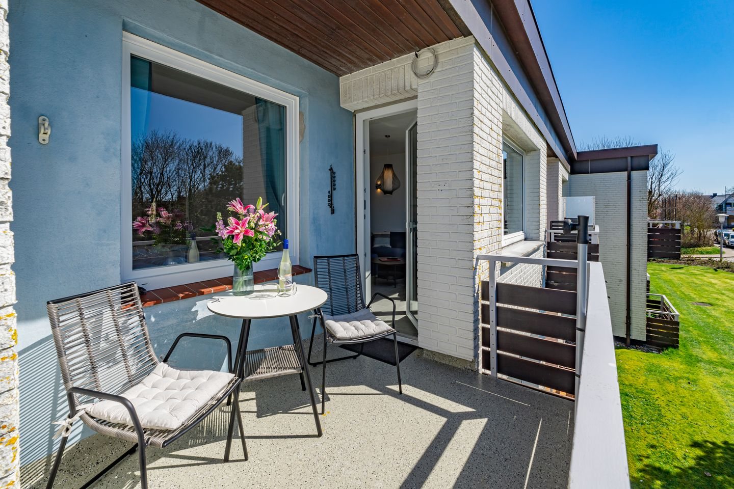 Sitzplatz auf dem Südwest-Balkon