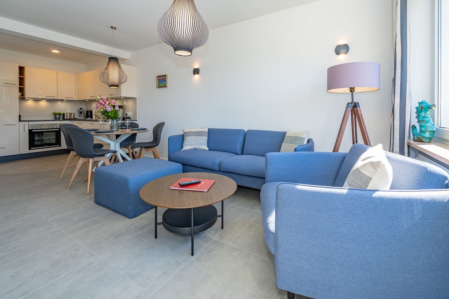 Offener Wohnbereich der Wohnung in Alt-Westerland